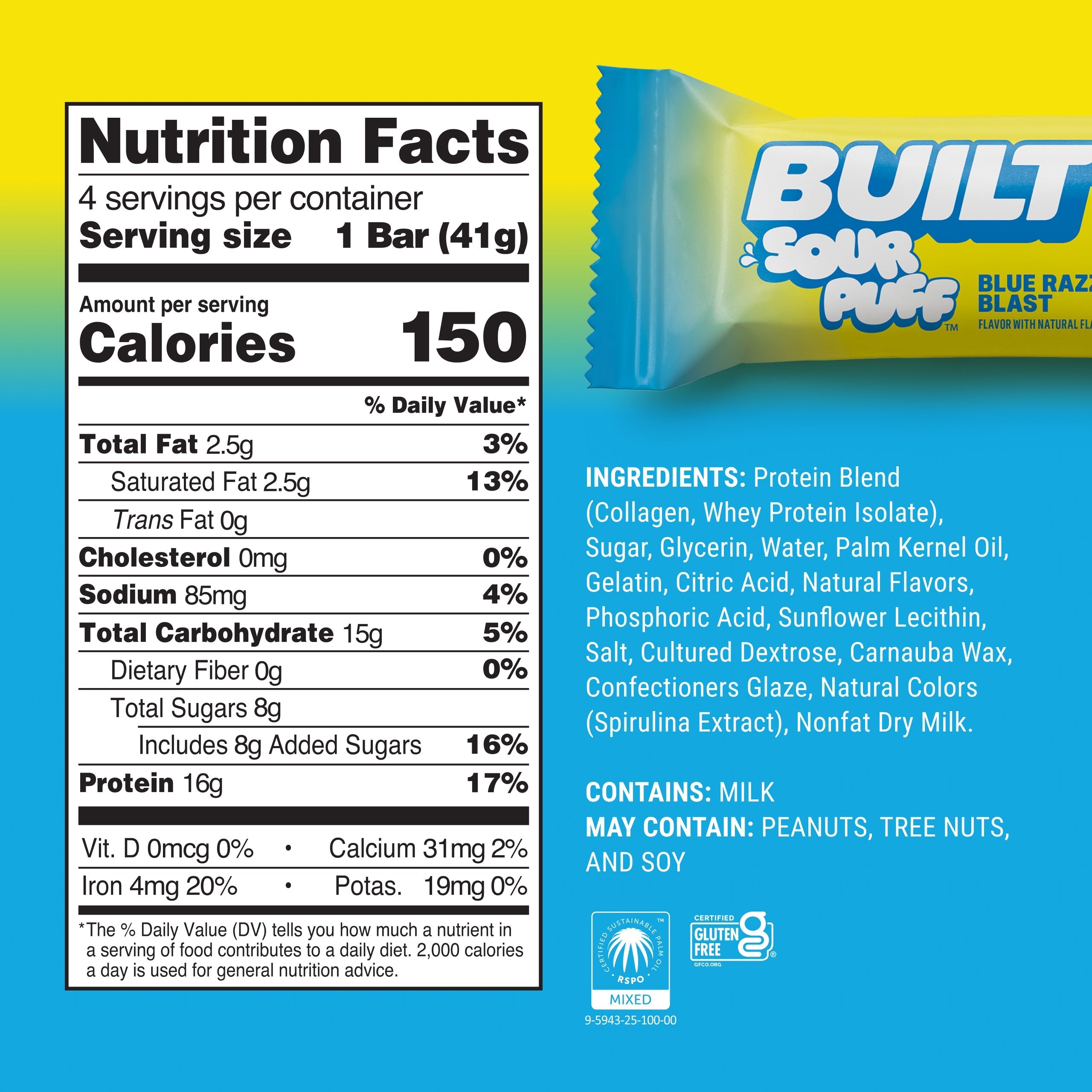 Blue Razz Blast Sour Puff 4ct