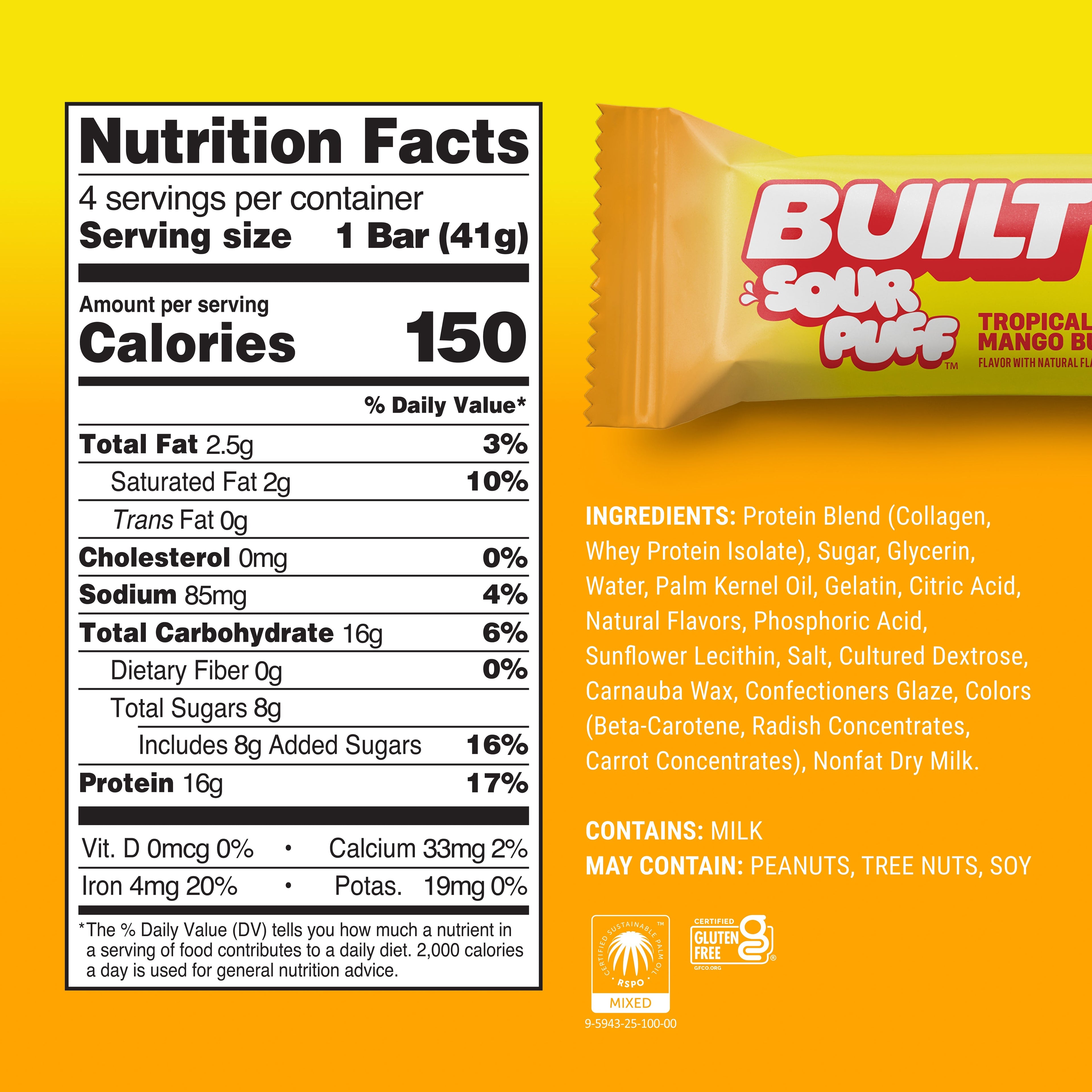 Tropical Mango Burst Sour Puff 4ct